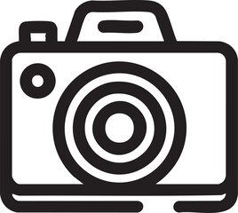 Camera icon vector: simple black and white photography symbol eps silhouette