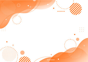 幾何学 ウェーブ グラフィック フレーム 背景素材 オレンジ