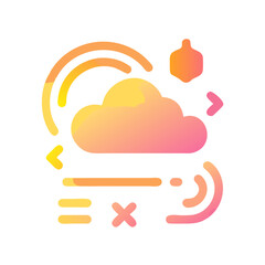 Abstract cloud with connection elements on black background, network illustration and data exchange concept