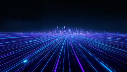 abstract digital city skyline