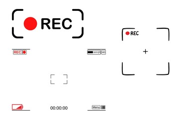 Set of Video recording frame, video or photo recorder frame, 