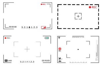 Set of video recording frame, videoor photo recorder frame. 