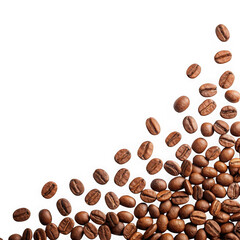 Obraz premium Artfully arranged roasted coffee beans scattered across a dramatic dark surface