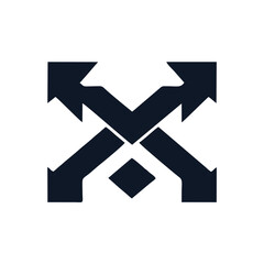 Abstract Shuffle Arrow Vector Icon Representing Random Choice, Flexible Direction, and Music Playback Symbol in Minimal Design