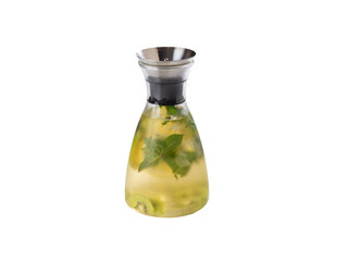 Mojito cocktail in a decanter. Transparent