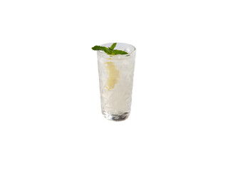 Mojito cocktail in a glass. Transparent