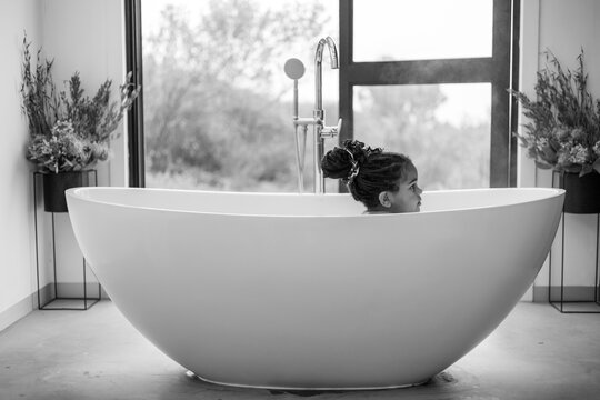 A girl in the bath