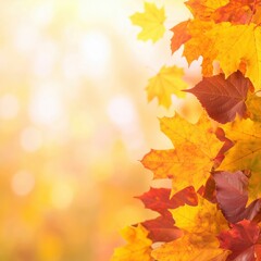 Fototapeta premium Autumn leaves, sunlight and the enchanting atmosphere