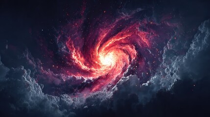 Celestial Vortex: A breathtaking depiction of a vibrant galaxy swirling with color, clouds, and nebulas, against the infinite backdrop of space.