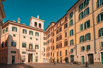 08 08 2025 Rome, Italy - Piazza with historic buildings in Rome