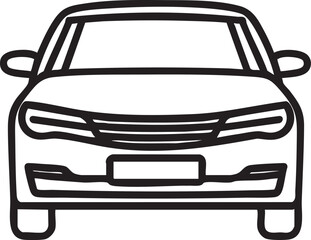 Car front view vector illustration - automotive design, vehicle outline eps silhouette