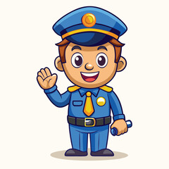 design logo vector cartoon icon mascot police man friendly