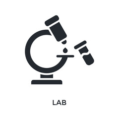 Lab Icon Glyph Style. Vector Illustration For Graphic Design