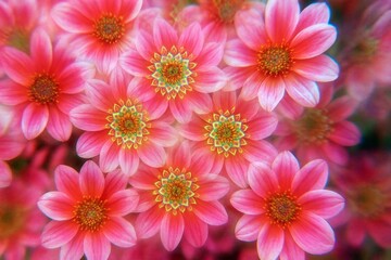 花びらと幾何学模様が広がる幻想アート