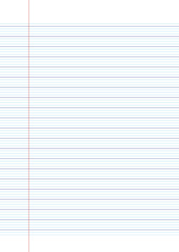 Feuille Sey&egrave;s lign&eacute;e avec marge rouge et interlignes de 3 mm, apprentissage de l&rsquo;&eacute;criture manuscrite, support p&eacute;dagogique, feuille de cahier pour les exercices d'&eacute;criture.