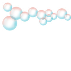 Blue Water Bubbles Transparent with Floating Circular Shapes