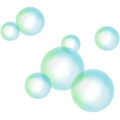 Blue Water Bubbles Transparent with Floating Circular Shapes