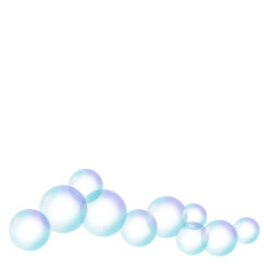 Blue Water Bubbles Transparent with Floating Circular Shapes