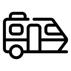 icon caravan with style outline