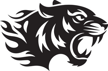 fierce tiger head profile illustration in vector style for mascot emblem and branding