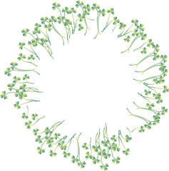 Delicate botanical circular wreath for branding, packaging, or nature-themed design.