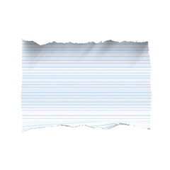 Obraz premium Torn piece of lined paper on transparent background