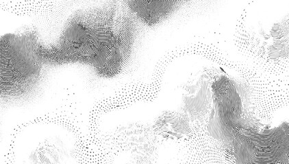 Abstract grey and white pattern with fingerprint-like swirls and dots.