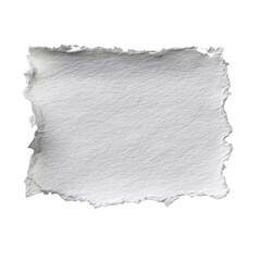 Torn piece of white paper on transparent background