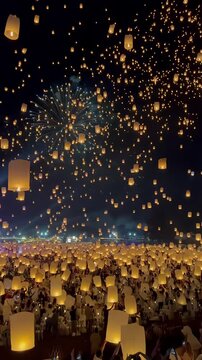Yi Peng Lantern Festival Chiang Mai Thailand | Floating Lanterns Celebration