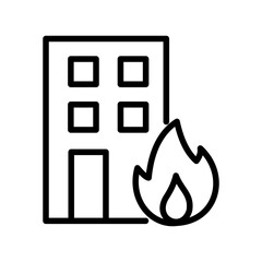Building on Fire icon  or logo isolated sign symbol vector illustration - high quality black style vector icons