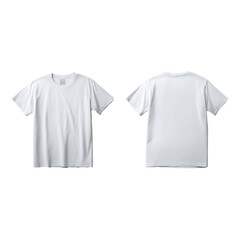 Fototapeta premium White t shirt front and back view on transparent background