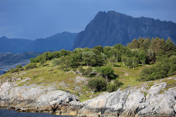 Beautiful coastal landscape in the Nordland region, Norway