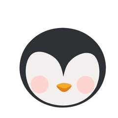Faceless Cute Penguin Face Illustration with Blush Cheeks