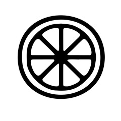 Obraz premium Outline icon of orange fruit symbolizing vitamins, healthy eating, and nutrition for wellness. Ideal for food, health, and fitness designs.