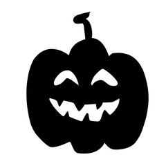 Halloween silhouettes of pumpkins with faces