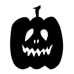 Halloween silhouettes of pumpkins with faces