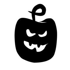 Halloween silhouettes of pumpkins with faces