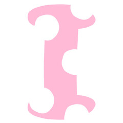 I Alphabet Hand Drawn Style And Pink Design Font Design I Alphabet Isolated