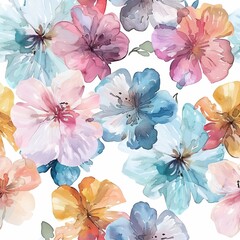 Watercolor floral pattern with pastel colors