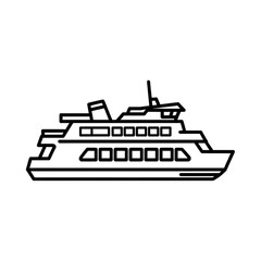Obraz premium Luxury Cruise Ship Ocean Liner Passenger Vessel Maritime Vacation Travel Vector Icon
