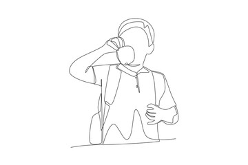 After school snacks concept one-line drawing