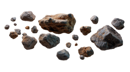 Asteroid Rock Formation: A detailed cluster of rough asteroid rock formations, presenting a tactile study in shades of grey and brown.