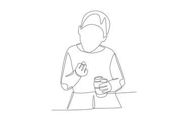 After school snacks concept one-line drawing