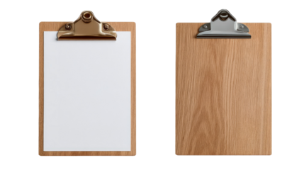 Wooden Clipboard Duo: A pair of wooden clipboards, presented from two different angles, perfect for various projects. These clipboards epitomize utility and design.