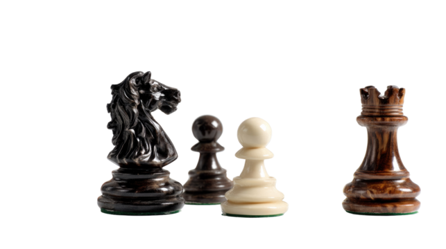 Chess Strategy: Strategic chess pieces set against a backdrop of strategic thinking, embodying intellectual competition and tactical planning.