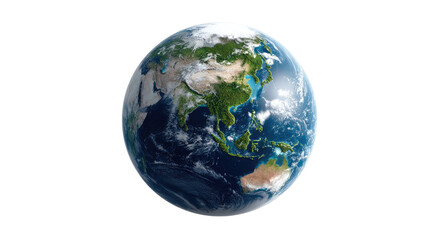 Fototapeta premium Earth from space: A stunning view of planet Earth, showcasing the continents, oceans, and atmospheric details in high resolution, promoting environmental awareness.