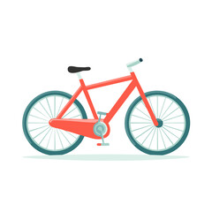 Fototapeta premium Red bicycle vector illustration. Modern city bike design, isolated on white background.