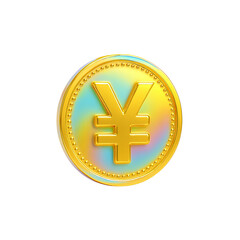 Obraz premium Holographic 3D Gold Yen Coin
