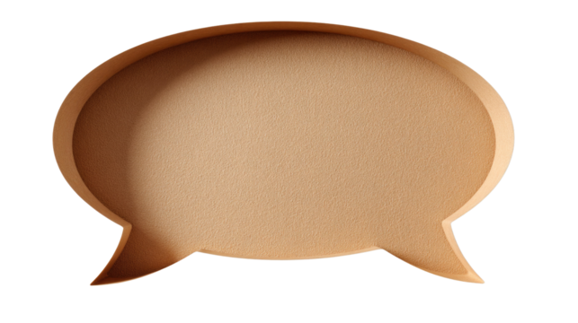 Conversation Bubble: A minimalistic depiction of a speech bubble, exuding a sense of communication and dialogue. The textured surface hints at the message to come. 