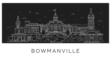 Fototapeta premium Bowmanville Skyline Vector Illustration